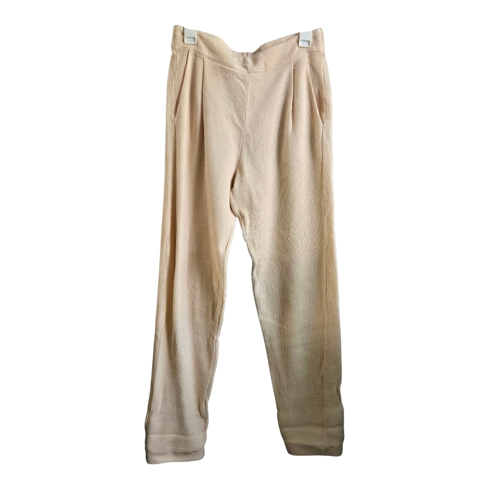 Errant Cream Relaxed Fit Track Pants with Pleats, Small